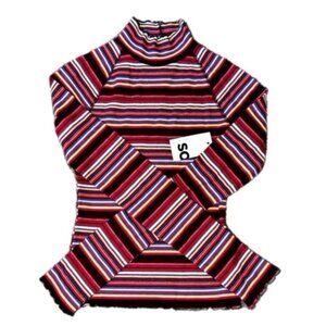 SO Ribbed Mockneck Multicolor Top Size XS New with Tags!